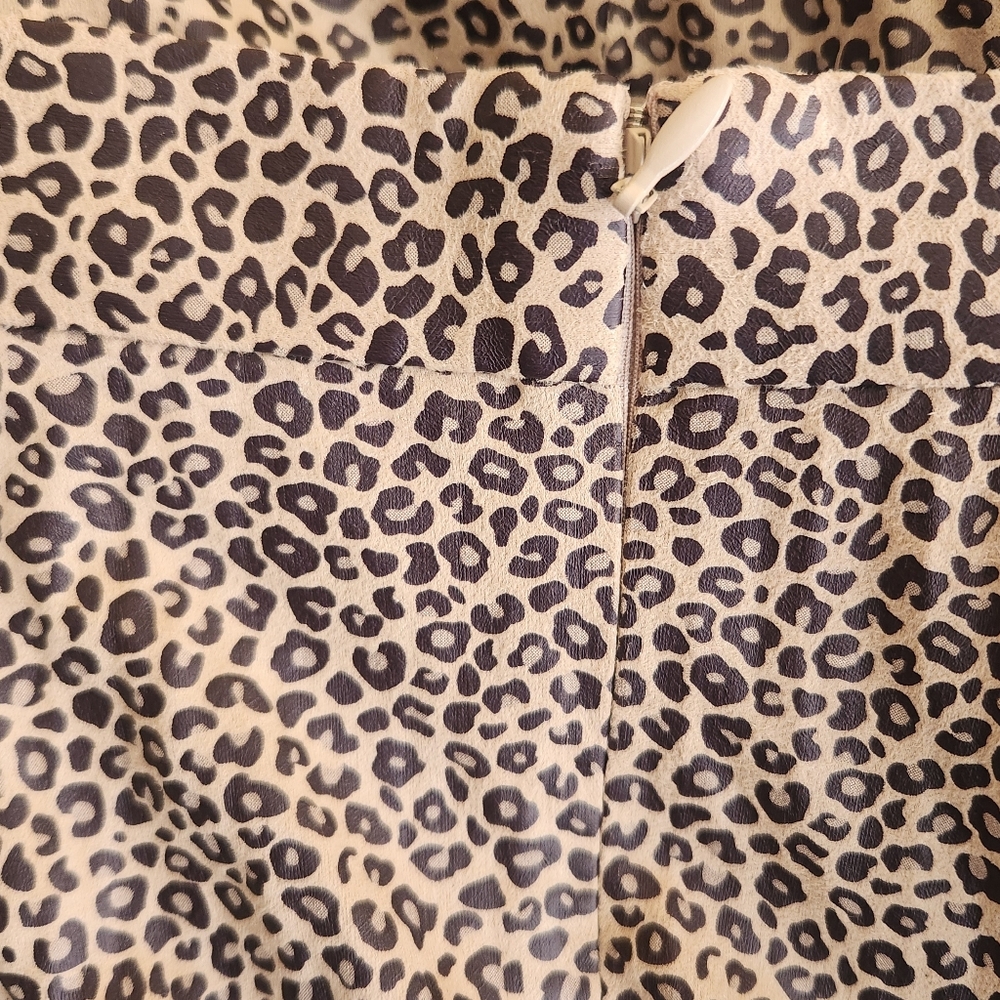 Animal Print Lightly Pleated Ann Taylor Midi Skirt - Picture 4 of 9